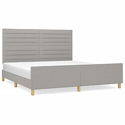 Maison Chic Lit adulte - Cadre Structure de lit avec tête de lit Contemporain Gris clair 180x200 cm -MN52446