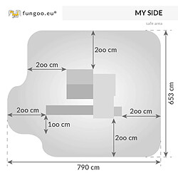 Aire de jeux Myside avec toboggan, cabane et terrasse de chez Fungoo pas cher