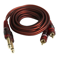 Avis 4x 6,35 mm à 2RCA Câble, RCA Câble Plaqué Or, 6,35mm Mâle à 2 RCA Mâle, Adaptateur Audio Stéréo RCA Câble - 1,5 m