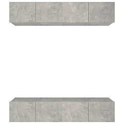 Maison Chic Meubles TV 4 pcs | Banc TV Moderne pour salon | Meuble de Rangement Gris béton 80x30x30 cm Bois d'ingénierie -MN95260