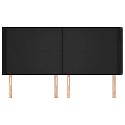 Avis Maison Chic Tête de lit scandinave avec oreilles,meuble de chambre Noir 203x16x118/128 cm Similicuir -MN29409