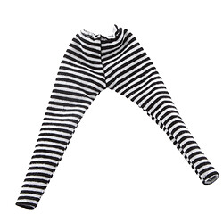 1/6 Noir / Blanc Stripe Jambières Collants Pantalons Pour BJD Blythe Vêtements Poupées pas cher