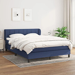 Maison Chic Lit Adulte - Lit simple Lit à sommier tapissier avec matelas moelleux - Meuble de Chambre - Bleu 140x190 cm Tissu -MN15250