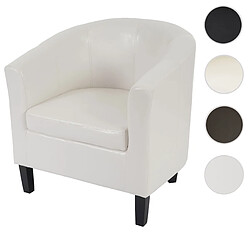 Mendler Fauteuil Newport T379, fauteuil de salon / club, similicuir ~ blanc