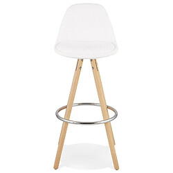 Avis Alterego Tabouret de bar 'FLORENCE' en tissu bouloché blanc style scandinave