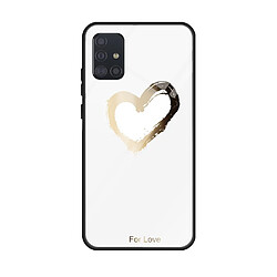 Coque en TPU verre de surface d'impression blanc/par amour pour votre Samsung Galaxy A71