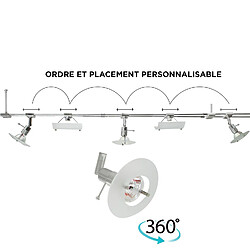 Xelux Plafonnier 5 Spots orientables et déformable 35 W 3 syros et 2 sail