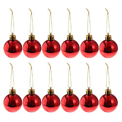 Acheter 24pcs 6cm boules de noël ornements d'arbre de Noël suspendus décorations rouges