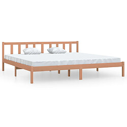 vidaXL Cadre de lit sans matelas marron miel bois massif 200x200 cm