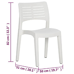 vidaXL Chaises de jardin lot de 2 Blanc Polypropylène pas cher