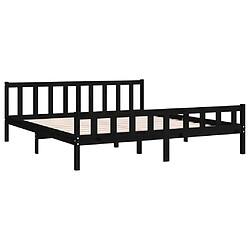 Avis vidaXL Cadre de lit sans matelas noir bois massif 160x200 cm