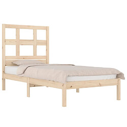 Avis Maison Chic Lit adulte - Lit simple Cadre de lit,Structure du lit Contemporain Bois de pin massif 90x200 cm -MN44742