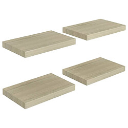 Maison Chic Lot de 4 Étagères murales,Étagère Rangement flottate chêne 40x23x3,8 cm MDF -MN28176