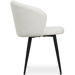 Avis ICONIK INTERIOR Chaise de salle à manger tapissée en bouclé - Detra Blanc