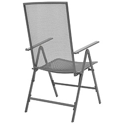 Acheter Maison Chic Lot de 2 Chaises empilables de jardin - Fauteuil d'extérieur Acier Gris -MN96320