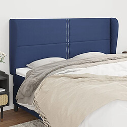 Maison Chic Tête de lit moderne avec oreilles pour chambre - Décoration de lit Bleu 163x23x118/128 cm Tissu -MN58352