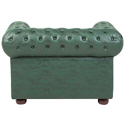 Beliani Fauteuil CHESTERFIELD Cuir PU Vert pas cher