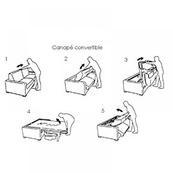 Inside 75 Canapé lit 3-4 places MASTER convertible EXPRESS 160 cm polyuréthane Marron MATELAS 18 CM INCLUS pas cher