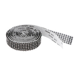 Acheter 1 Rouleau 5 Rangées Strass Ruban Diamant Maille Wrap Rouleau Bricolage Artisanat Noir Blanc