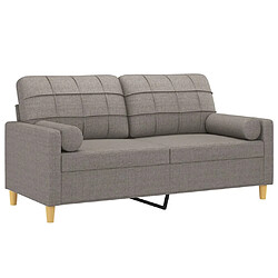 Avis Maison Chic Canapé 2 places avec oreillers,Sofa de Salon,Canapé droit décoratifs taupe 140 cm tissu -GKD810431