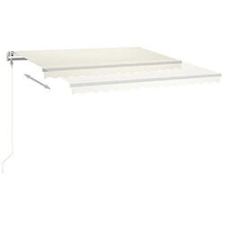 Avis Maison Chic Auvent automatique | Store banne extérieur | Marquise avec capteur de vent et LED 450x350 cm Crème -MN47244