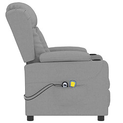 Acheter vidaXL Fauteuil électrique de massage Gris clair Tissu