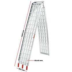 Helloshop26 Rampe de chargement multi-usage pliante aluminium rail collision 310 cm jusqu'a 540 kg gris 16_0002136