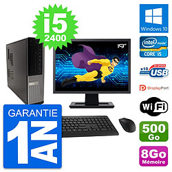 PC Dell 990 DT Ecran 19" Intel i5-2400 RAM 8Go Disque Dur 500Go Windows 10 Wifi - Occasion