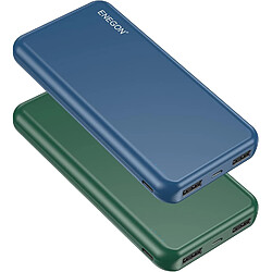 SANAG Powerbank Portable Charger 10000Mah 2 Pack Phone Charger With Usb-C Input And Output And Dual Usb Outputs For Iphone, Ipad, Galaxy S9, Tablets And More (Blue+Green)