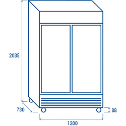 COOLHEAD Armoire à Boisson Réfrigérée Professionnelle Vitrée 1000 L - 5,55 kW/24h - Cool Head