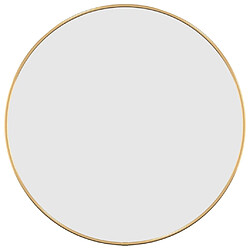 vidaXL Miroir mural Doré Ø 50 cm Rond