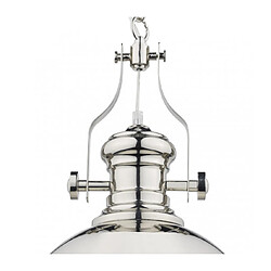 Luminaire Center Suspension ARONA chrome poli et verre givré 1 ampoule