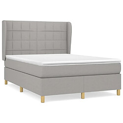 Maison Chic Lit Adulte - Lit simple Lit à sommier tapissier avec matelas moelleux - Meuble de Chambre - Gris clair 140x190cm Tissu -MN77917