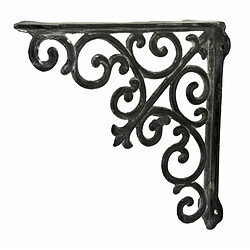 L'Héritier Du Temps Equerre Credence Etagere Potence Murale Suspension en Fonte Gris Support 3x14,50x14,50cm