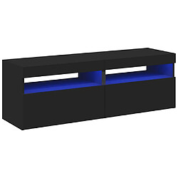 vidaXL Meubles TV avec lumières LED 2 pcs Noir 60x35x40 cm