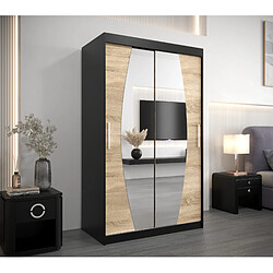 Abiks Meble Armoire Elypse à portes coulissantes 200/120/62 2 portes (noir/sonoma)