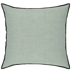 Pegane Lot de 4 coussin décoratif déhoussable en lin et coton coloris vert céladon - Longueur 45 x Profondeur 12 x Hauteur 45 cm