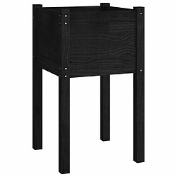 Maison Chic Jardinière,Bac à fleurs - pot de fleur d'extérieur Noir 40x40x70 cm Bois de pin massif -GKD91864