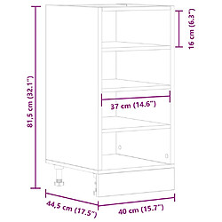 vidaXL Armoire basse chêne sonoma 40x44,5x81,5 cm bois d’ingénierie pas cher