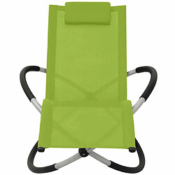 Maison Chic Chaise longue, Transat géométrique d'extérieur Acier Vert