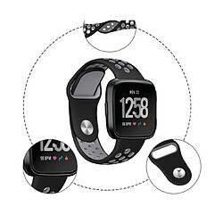 Avis YP Select Bande de sport en silicone avec trous de ventilation Sangles de rechange pour Fitbit Versa Smartwatch-Noir Blanc