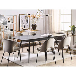 Beliani Table de Repas MALDON 160/200 cm Noir