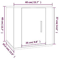 vidaXL Meuble TV mural Sonoma gris 40x34,5x40 cm pas cher