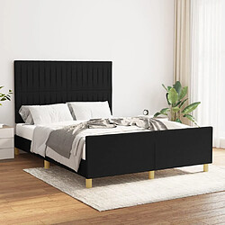 Maison Chic Lit adulte - Cadre Structure de lit avec tête de lit Contemporain Noir 140x200 cm Tissu -MN45129