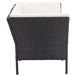 Maison Chic Salon de jardin 6 pcs + coussins - Mobilier/Meubles de jardin - Table et chaises d'extérieur Résine tressée Noir -MN27372 pas cher