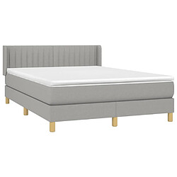 Avis Maison Chic Lit Adulte - Lit simple Lit à sommier tapissier avec matelas moelleux - Meuble de Chambre - Gris clair 140x190cm Tissu -MN96229