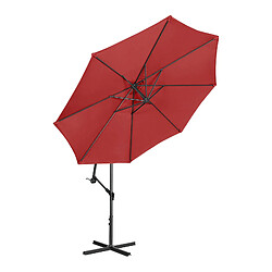 Helloshop26 Parasol déporté rond diamètre 300 cm inclinable bordeaux 14_0007599