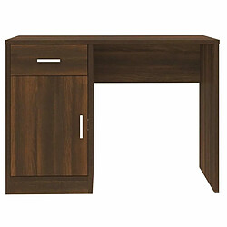 Maison Chic Bureau solide,Table de travail,Bureau d'ordinateur avec tiroir et armoire Chêne marron 100x40x73 cm -GKD71260 pas cher