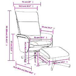 vidaXL Fauteuil inclinable avec repose-pied noir similicuir pas cher