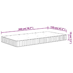 vidaXL Matelas à ressorts ensachés moyen 120x200 cm pas cher